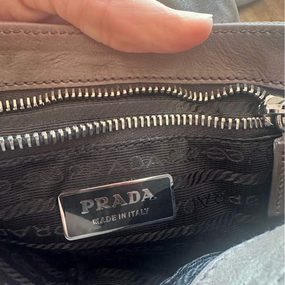 Prada gray leather and fabric purse - Picture 3 of 3